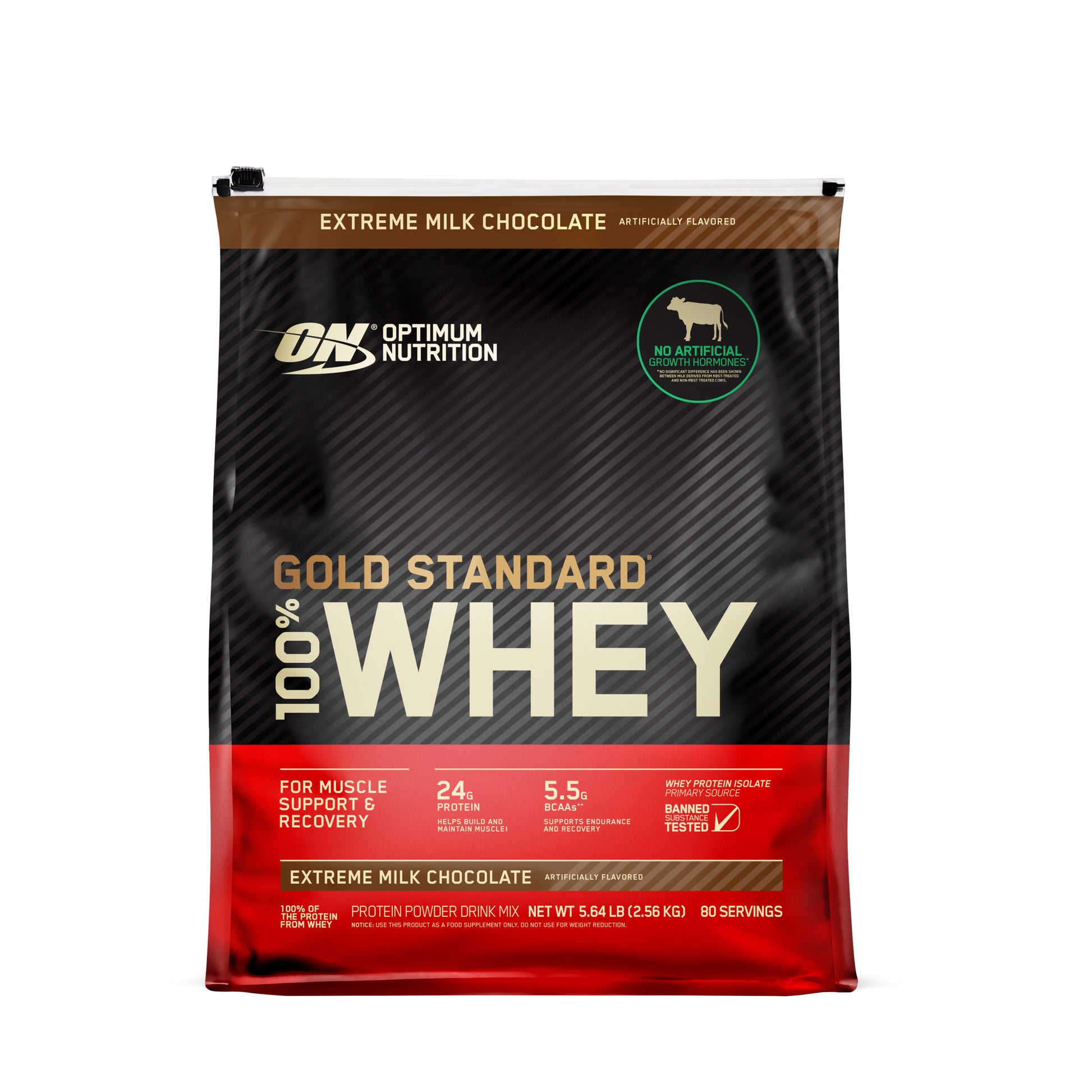 Optimum Nutrition Gold Standard 100% Whey Protein Powder, Extreme Milk Chocolate, 5.64 Lbs