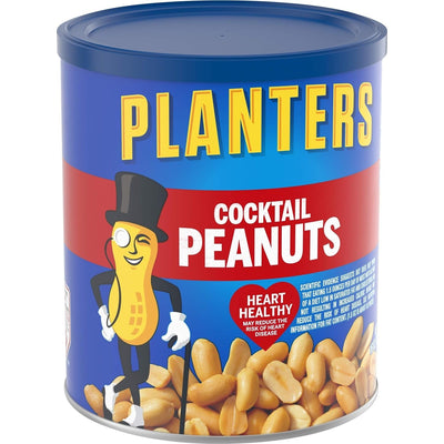 PLANTERS Salted Cocktail Peanuts, 16 Oz. Resealable Jar - Cholesterol Free Heart Healthy Snack - a Good Source of Essential Nutrients - Premium Quality Peanuts - Kosher