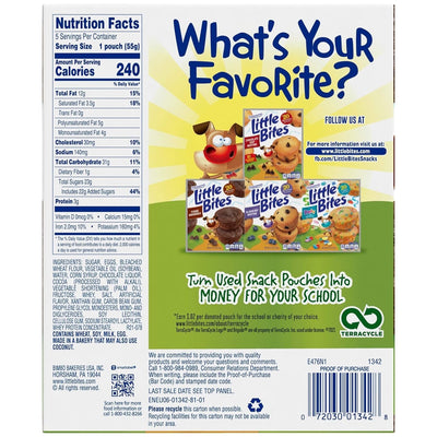 Entenmann'S Little Bites Fudge Brownie Mini Muffins 1 Pack (5 Pouches)