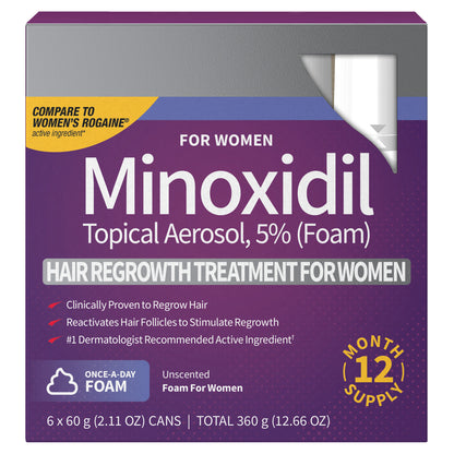 Women'S Minoxidil by Perrigo Hair Regrowth Treatment 2.11 Fl Oz, 6-Pack