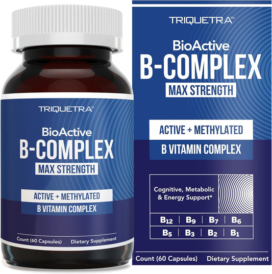 Bioactive Vitamin B Complex - Blood Stream Ready, Methylated B Complex - Featuring Methylfolate, 3 Bioactive Forms of B12, Benfopure® B1 & Pantesin® B5 - 12 B Vitamins in Clinical Doses - 60 Servings