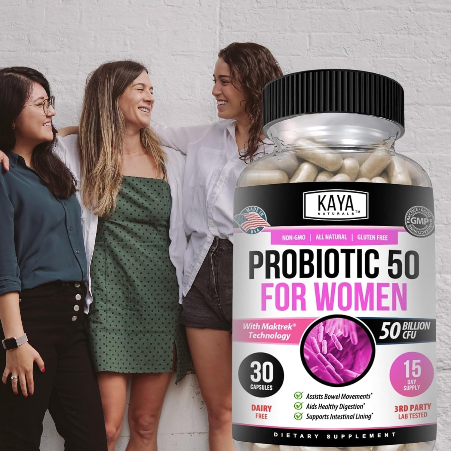 Naturals Probiotic 50 Billion CFU - Probiotics for Women, Probiotics for Men and Adults, Natural - Gut Health & Immune Support Supplement - Provides Digestive Support - 30 Vegetable Capsules