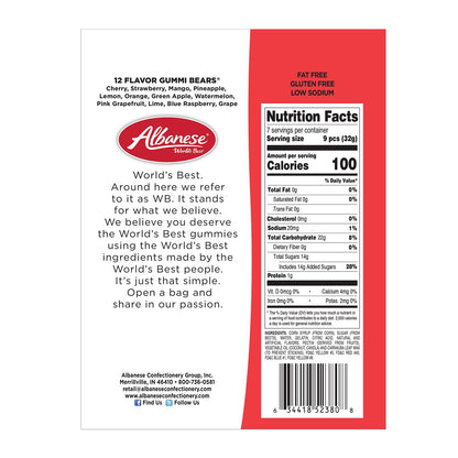 Albanese World'S Best 12 Flavor Gummi Bears , 9Oz Case of 12