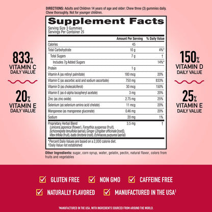 Vitamin C Immune Support Gummies, 750 Mg, 75 Ct.