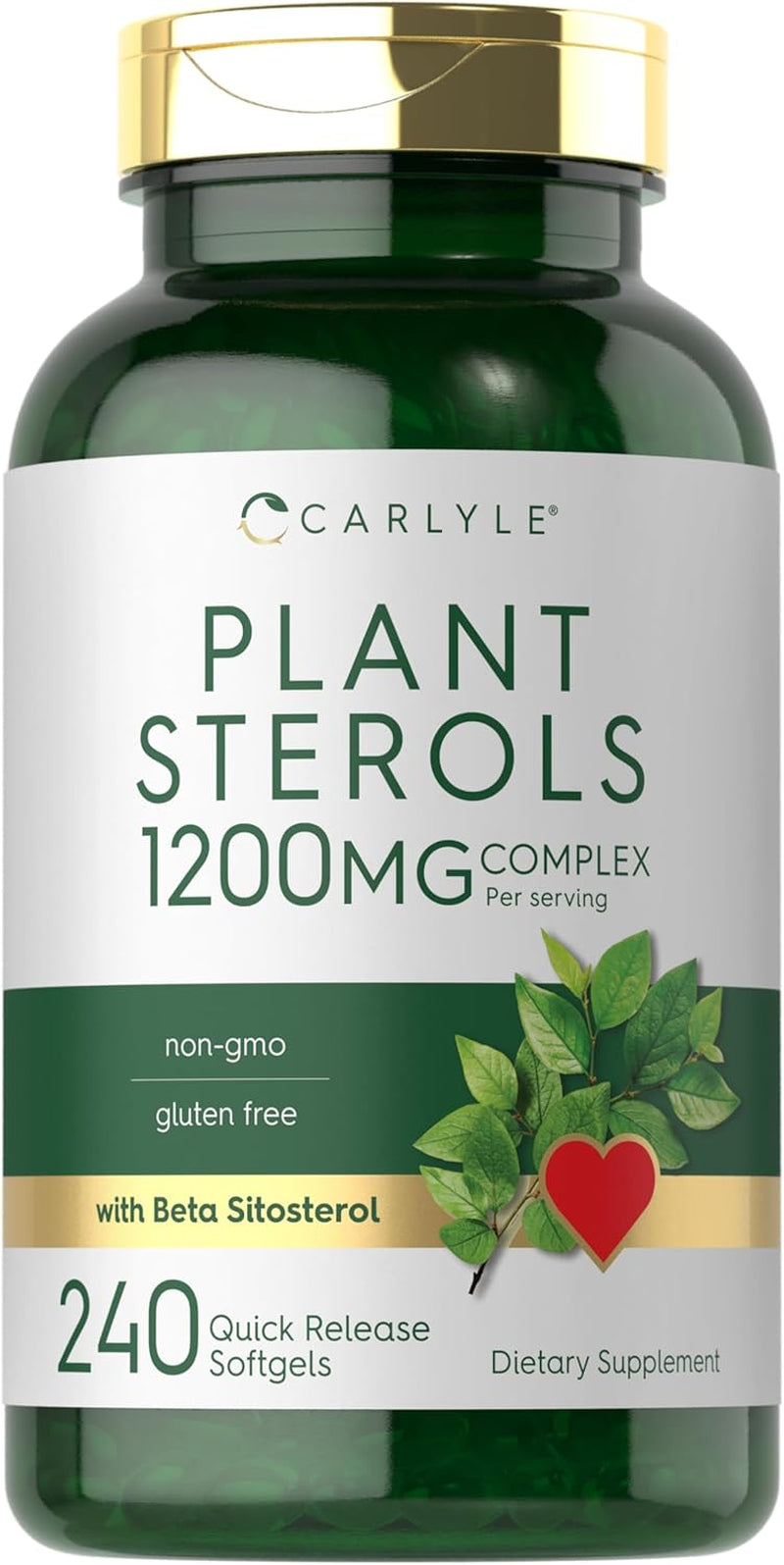 Carlyle Plant Sterols 1200 Mg | 240 Ultra Potent Softgel Capsules | Non-Gmo and Gluten Free Supplement | with Beta Sitosterol
