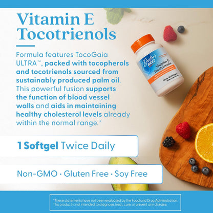 Doctor'S Best Vitamin E Tocotrienols Contains Tocogaia ULTRA™ Bioenhanced Full Spectrum Vitamin E Complex, 60 Count