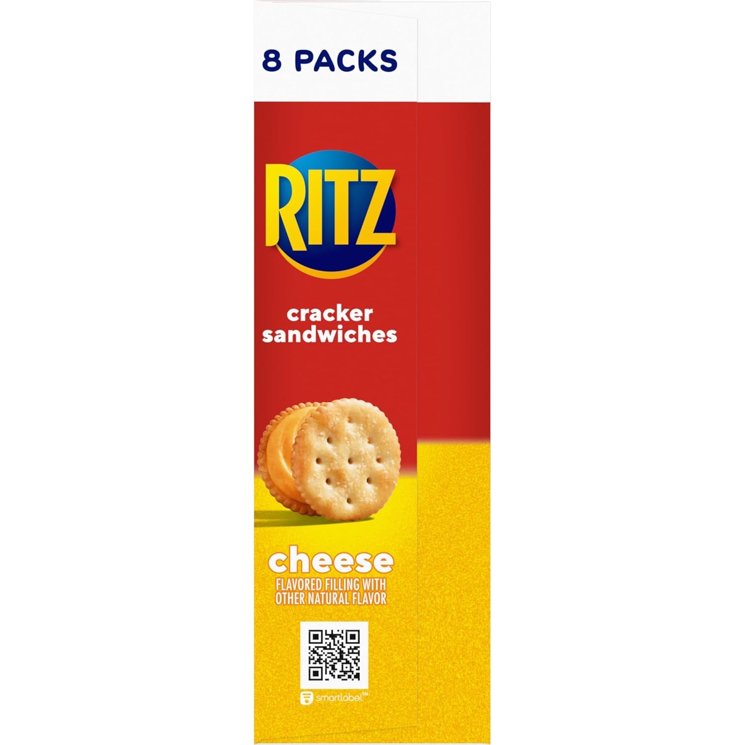 RITZ Cheese Sandwich Crackers, Lunch Snacks, 8 Ct. Case of 6