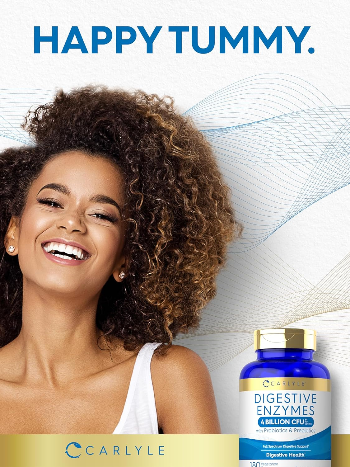 Carlyle Digestive Enzymes | with Probiotics & Prebiotics | 180 Capsules | Non-Gmo and Gluten Free Supplement for Men & Women