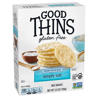 Good Thins Simply Salt Rice Snacks Gluten Free Crackers, 3.5 Oz