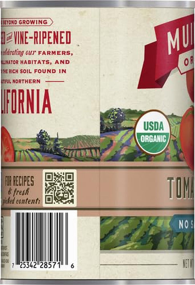 Muir Glen Organic Canned Tomato Sauce, No Salt Added, 15 Oz.