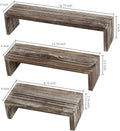 Tabletop Torched Wood Nesting Decorative Display Riser Stands, Set of 3