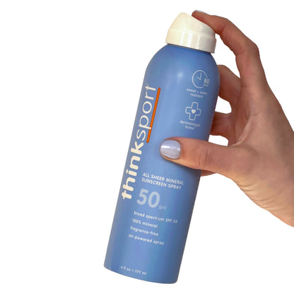 Thinksport All Sheer Mineral Sunscreen Spray SPF 50+, 6 Oz, 2-Pack
