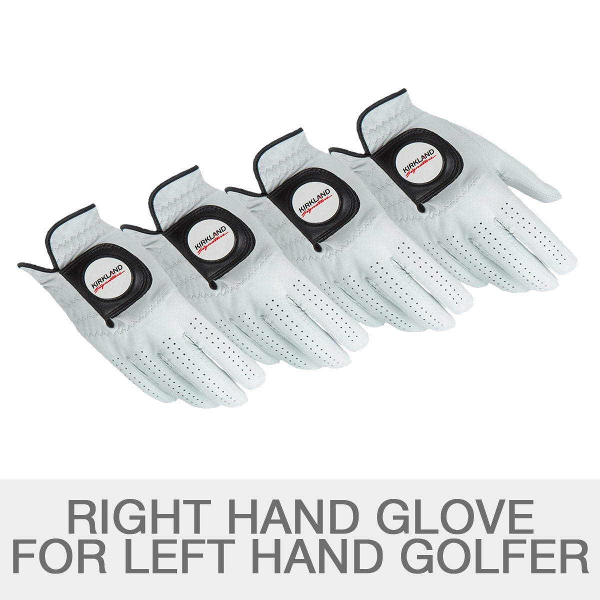 Kirkland Signature Leather Golf Glove Left Handed, 4-Pack