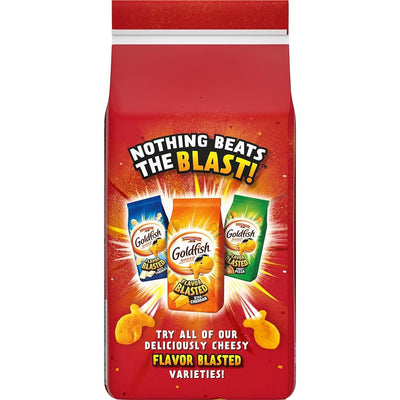 Goldfish Flavor Blasted Cheddar Jack'D Crackers, Snack Crackers, 6.6 Oz Bag