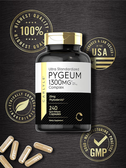 Carlyle Pygeum Supplement 1300Mg | 240 Capsules | Non-Gmo, Gluten Free | Africanum Bark Extract Supplement