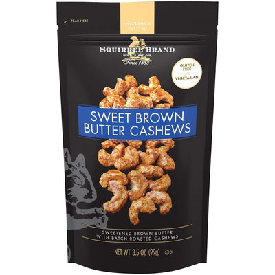 Squirrel Sweet Brown Butter Cashews, 3.5 Ounces, Gluten Free, Vegetarian
