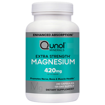 Qunol Extra Strength Magnesium 420 Mg, 240 Capsules