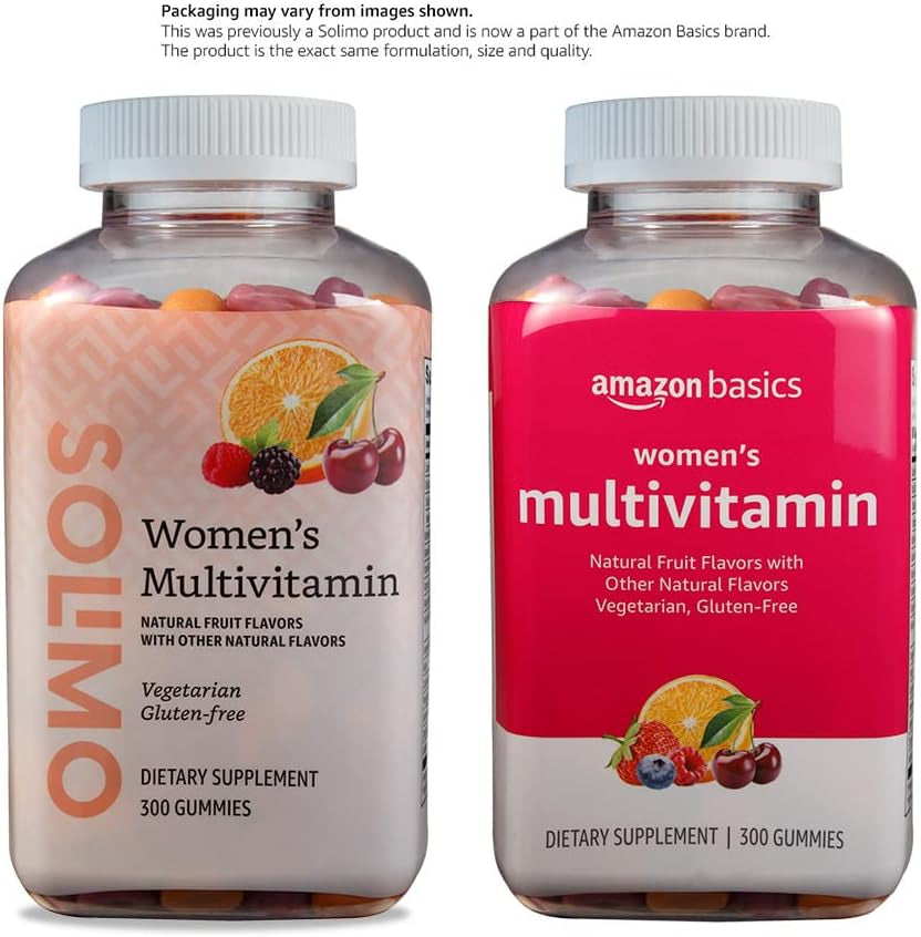 Women'S Multivitamin, Mixed Berry Flavor, Vegetarian & Gluten-Free, 300 Gummies (150 Servings) (Previously Solimo)