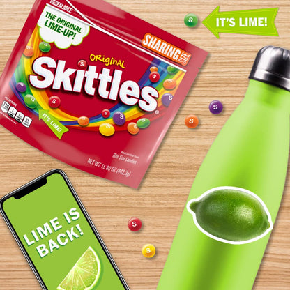 Skittles, Original Candy Sharing Size Bag, 15.6 Oz Case of 12