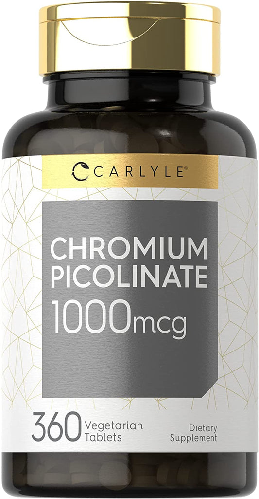Carlyle Ultra Chromium Picolinate 1000Mcg | 360 Tablets | Vegetarian, Non-Gmo, Gluten Free