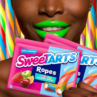Sweetarts Ropes, Twisted Rainbow Punch Candy, 9 Ounce Pouch