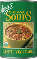 Amy’S Soup, Vegan Lentil Vegetable Soup, Gluten Free, Made with Organic Celery, Carrots, Potatoes and Spinach, Canned Soup, 14.5 Oz