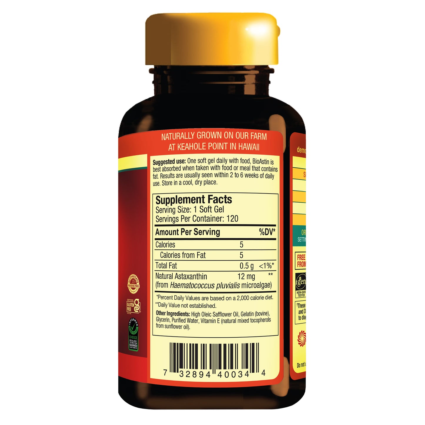Bioastin Hawaiian Astaxanthin 12 Mg, 120 Softgels
