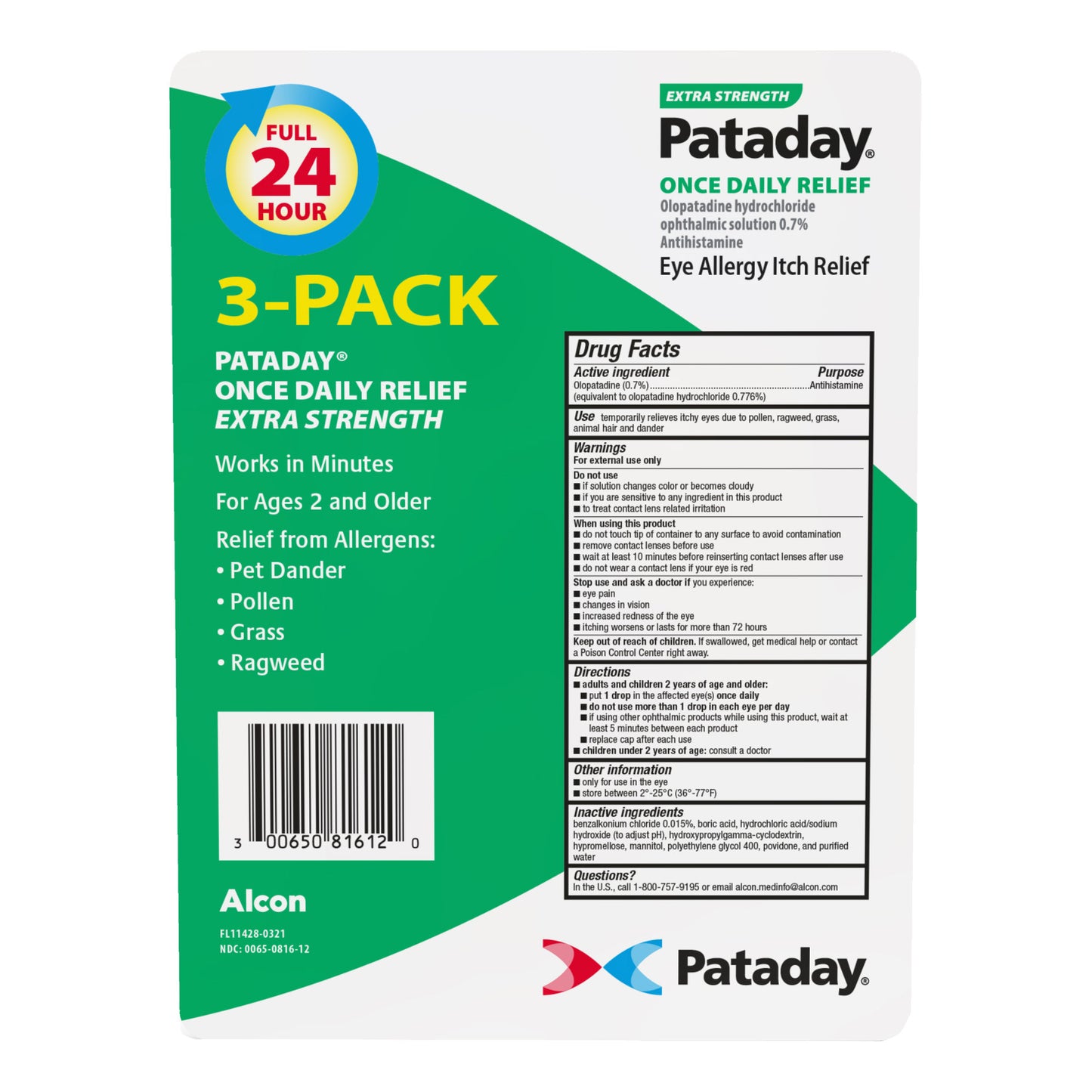 Pataday Extra Strength Once Daily Antihistamine Eye Drops, 7.5 Ml