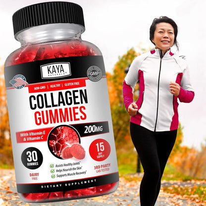 Naturals Collagen Gummies for Men & Women Supplement | Nature Made Gummies - 1000Mg of Hydrolyzed Collagen, Vitamin C, Selenium & Biotin, Strawberry Flavor - 30 Count