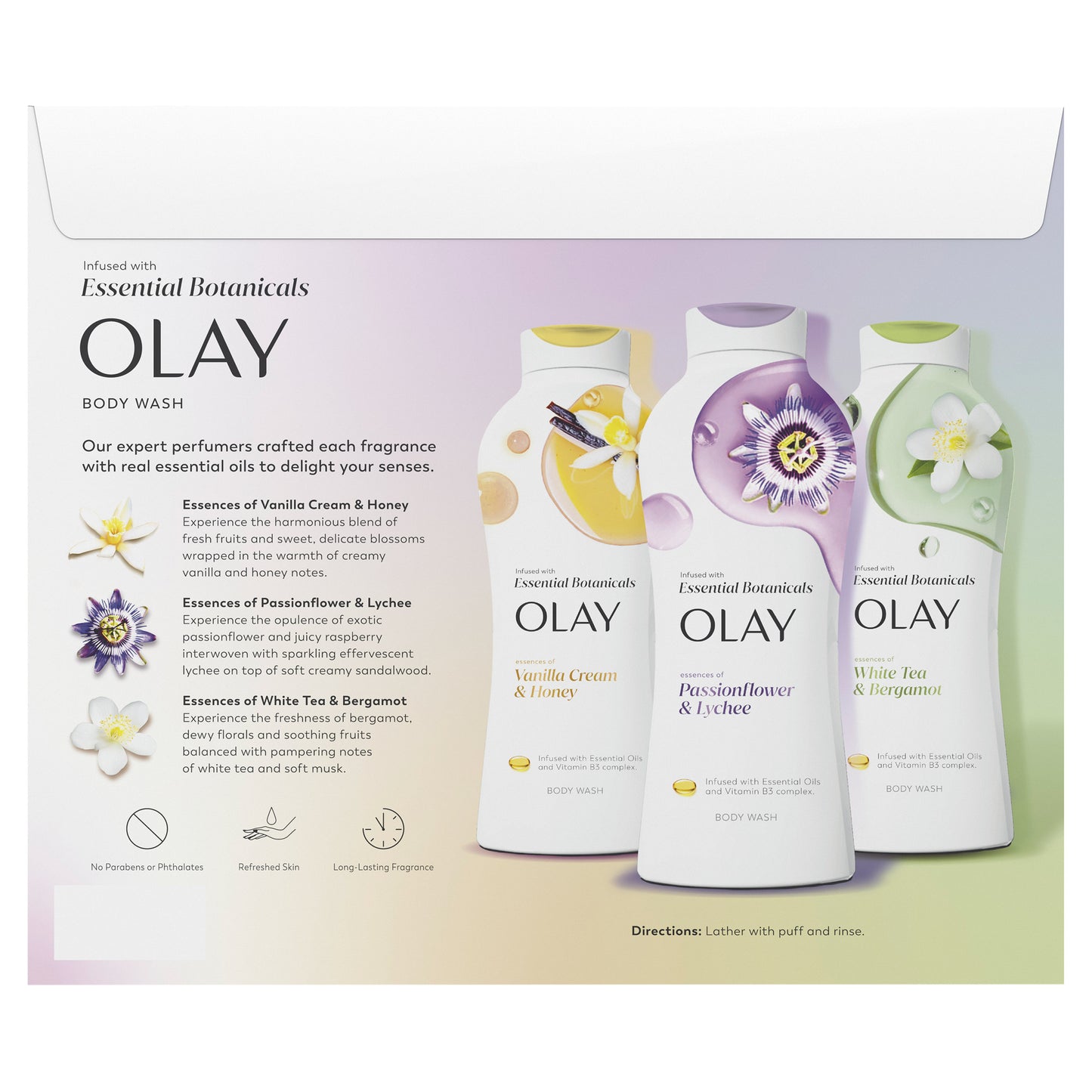 Olay Essential Botanical Body Wash, 23.6 Fl Oz, 3-Pack