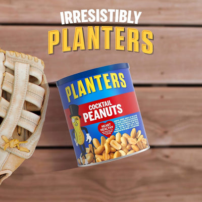 PLANTERS Salted Cocktail Peanuts, 16 Oz. Resealable Jar - Cholesterol Free Heart Healthy Snack - a Good Source of Essential Nutrients - Premium Quality Peanuts - Kosher