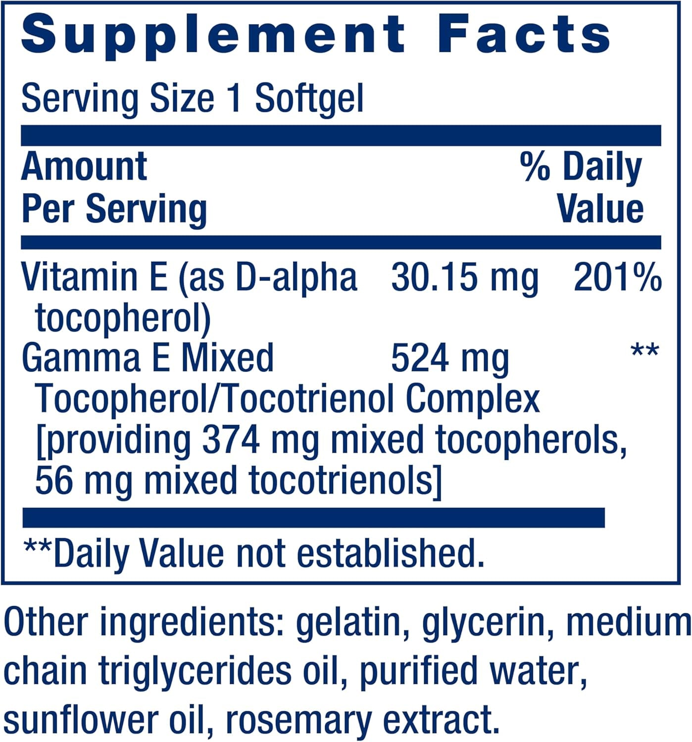Life Extension Gamma E Mixed Tocopherols & Tocotrienols – Complete Vitamin E Spectrum, Antioxidant Protection – Non-Gmo, Gluten-Free – 60 Softgels