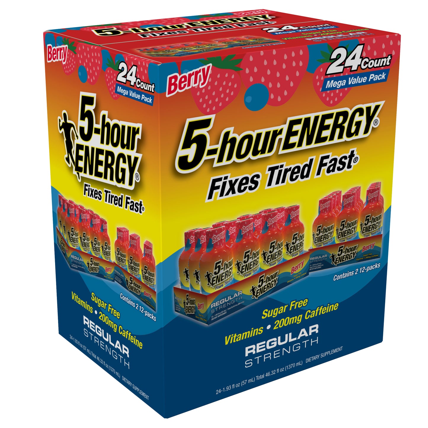 5-Hour Energy Shot, Regular Strength, Berry, 1.93 Fl. Oz, 24 Count
