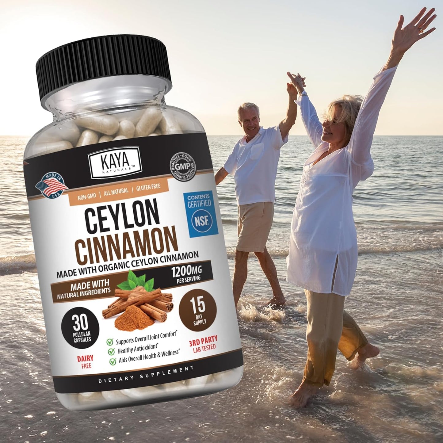 Naturals Ceylon Cinnamon Supplement | 1200Mg per Serving, Vegan - Non-Gmo & Gluten Free - 30 Capsules