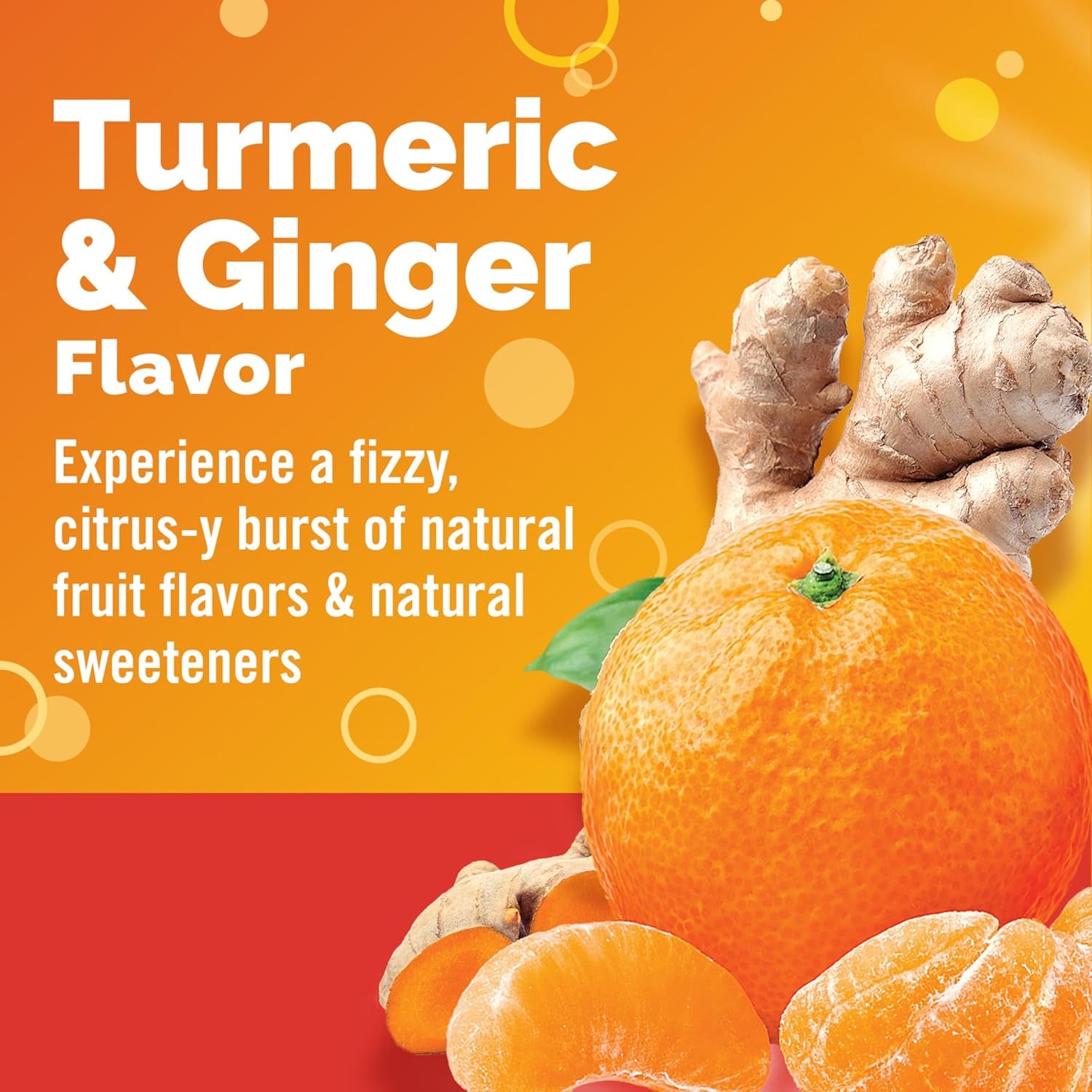 Emergen-C Citrus-Ginger Fizzy Drink Mix, Turmeric and Ginger, Immune Support, Natural Flavors with High  Vitamin C, 18 Count