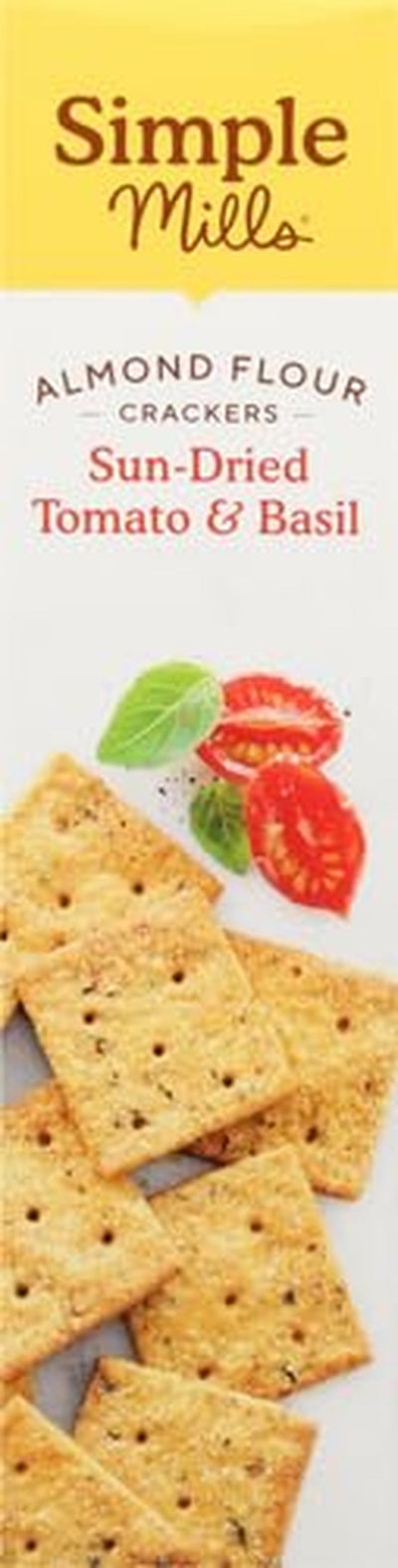 Simple Mills Almond Flour Crackers, Sundried Tomato & Basil - Gluten Free, Vegan, Healthy Snacks, Plant Based, 4.25 Ounce (Pack of 1)