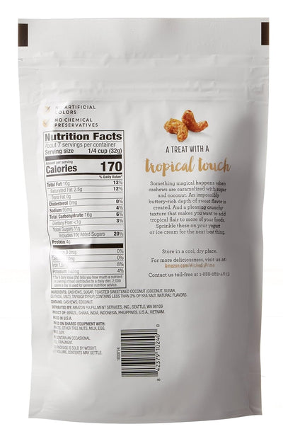 Wickedly Roasted Cashews, Coconut Toffee, 8 Ounce