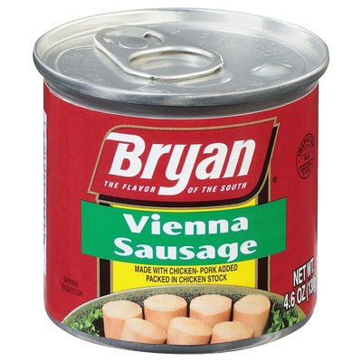 BRYAN Vienna Sausage, 4.6 Ounce Pull-Top Can (Pack of 1) | Canned Meat | Keto Food, Keto Snacks | Low Carb High Protein Snacks | Compare to Other Brands of Vienna Sausages & Smoked Sausages