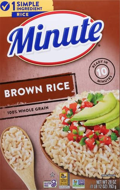 Minute Brown Rice, Instant Brown Rice for Quick Meals, 28-Ounce Box