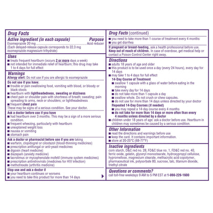 Nexium 24HR Acid Reducer 20 Mg., 42 Capsules