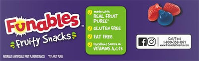 Funables Fruity Snacks, Mixed Berry Fruit Flavored Snacks, 0.8 Ounce Pouches (Pack of 10)