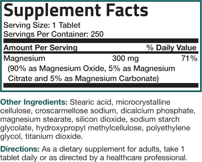 Bronson Triple Magnesium Complex Maximum Coverage 300Mg - Non-Gmo Formula, 250 Tablets