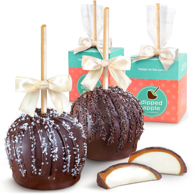 Home Delivery Dark Chocolate Covered Caramel Apples Pair 