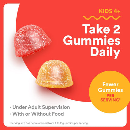 Smartypants Kids Multivitamin Gummies - Improved Formula: Omega 3 (DHA/EPA), Vitamins D3, C, B12, B6, Vitamin A, K & Zinc, Gluten Free, Three Fruit Flavors, 60 Count (30 Day Supply)