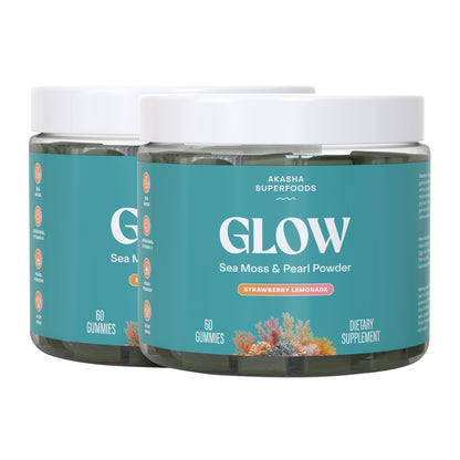 Akasha Superfoods GLOW Sea Moss & Pearl Powder, 2-Pack