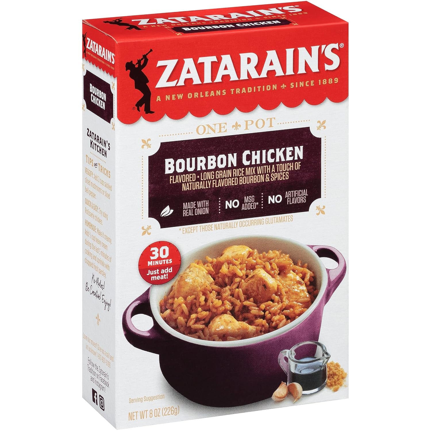 Zatarain'S Bourbon Chicken Rice, 8 Oz Case of 12