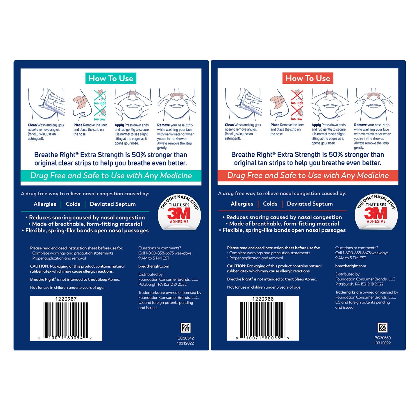 Breathe Right Extra Strength Nasal Strips, 72 Strips