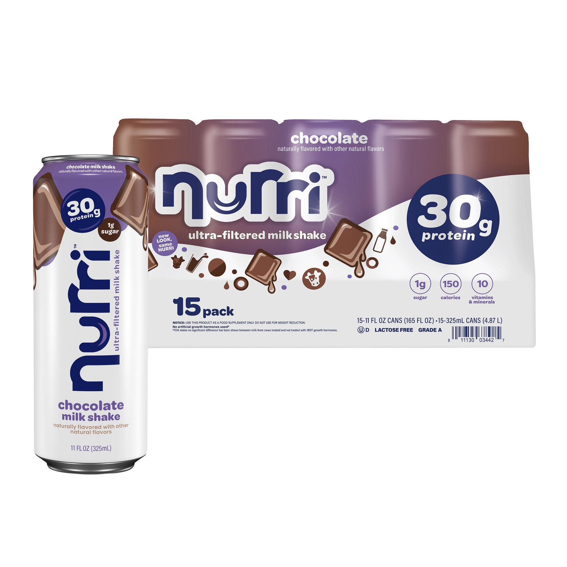 Nurri 30G Protein Shake, Chocolate, 11 Fl Oz , 15-Pack