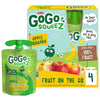 Gogo Squeez Fruit on the Go, Apple Banana, 3.2 Oz (Pack of 4), Unsweetened Fruit Snacks for Kids, Gluten Free, Nut Free and Dairy Free, Recloseable Cap, BPA Free Pouches