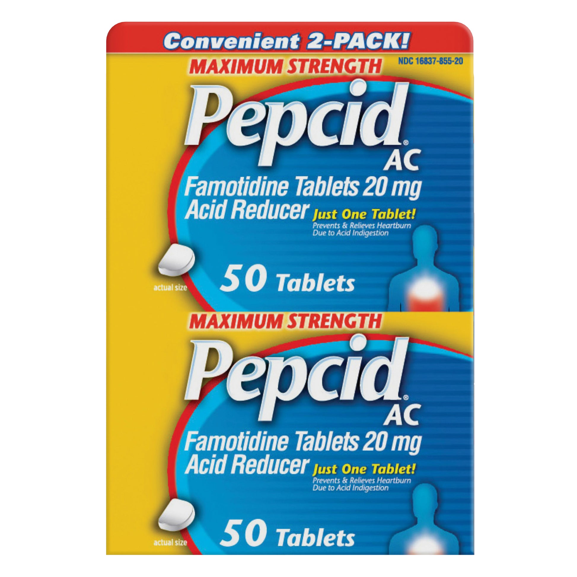 Pepcid AC Maximum Strength Famotidine 20 Mg, 100 Tablets